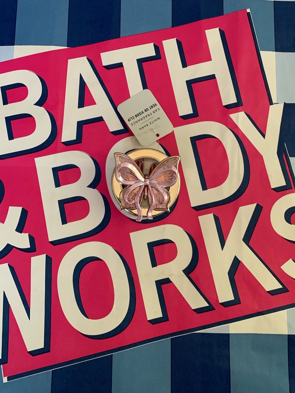 NWT Bath & Body Works Bowterfly Car Vent/Visor Clip